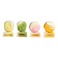 幻彩雙色流心月餅 國潮風漸變色桃山皮月餅新中式月餅廠家批發